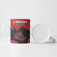 Canada National Indigenous Peoples Day Ceramic Mug Red Map Haida Totem Patterns