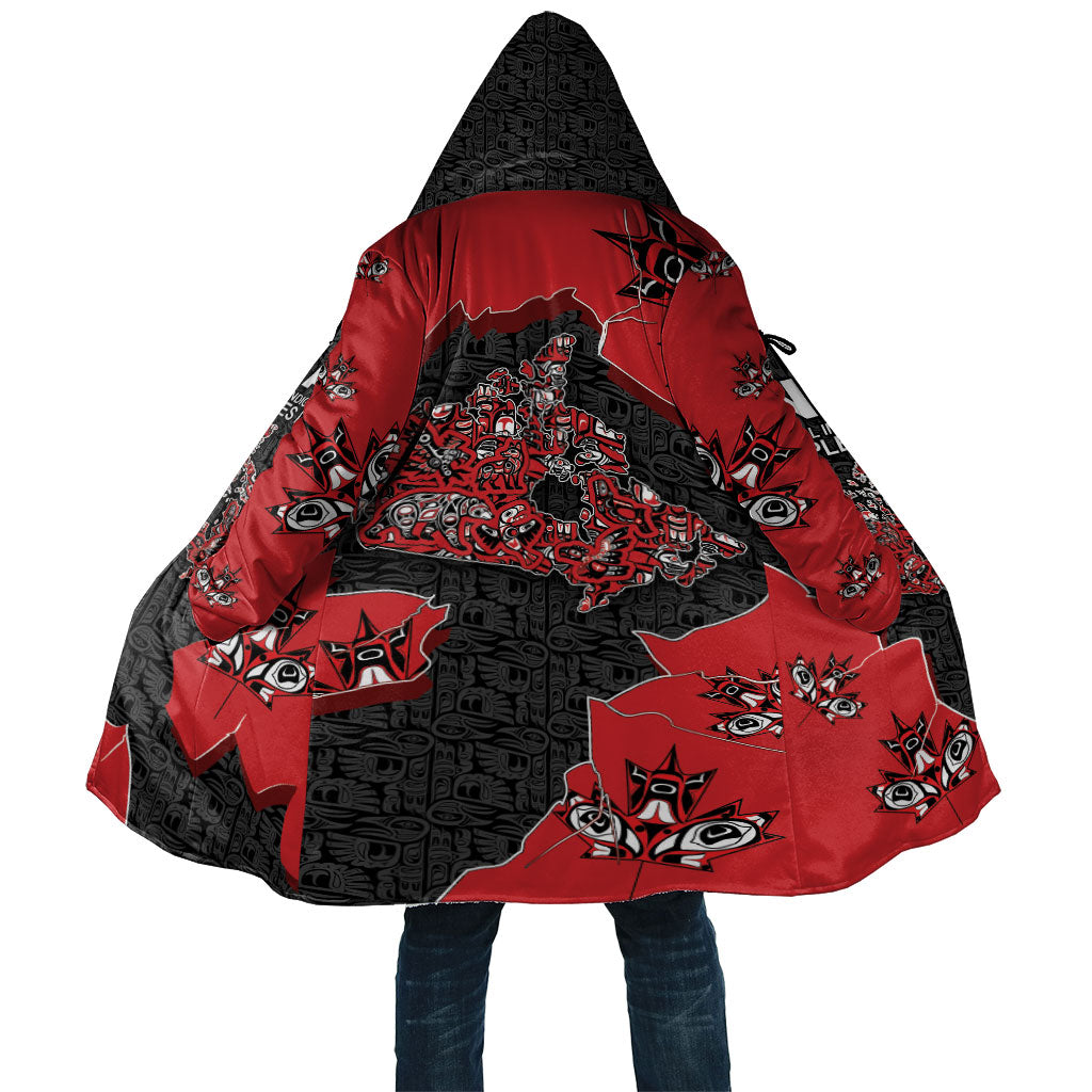 Canada National Indigenous Peoples Day Cloak Red Map Haida Totem Patterns