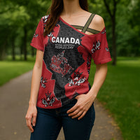 Canada National Indigenous Peoples Day Cross Shoulder Shirt Red Map Haida Totem Patterns