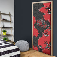 Canada National Indigenous Peoples Day Door Cover Red Map Haida Totem Patterns