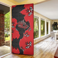Canada National Indigenous Peoples Day Door Cover Red Map Haida Totem Patterns
