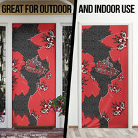 Canada National Indigenous Peoples Day Door Cover Red Map Haida Totem Patterns