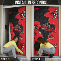 Canada National Indigenous Peoples Day Door Cover Red Map Haida Totem Patterns