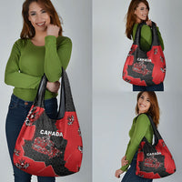 Canada National Indigenous Peoples Day Grocery Bag Red Map Haida Totem Patterns