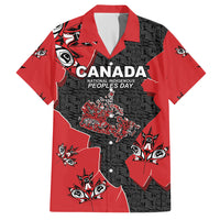 Canada National Indigenous Peoples Day Hawaiian Shirt Red Map Haida Totem Patterns