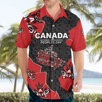 Canada National Indigenous Peoples Day Hawaiian Shirt Red Map Haida Totem Patterns
