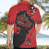 Canada National Indigenous Peoples Day Hawaiian Shirt Red Map Haida Totem Patterns