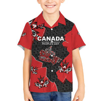 Canada National Indigenous Peoples Day Hawaiian Shirt Red Map Haida Totem Patterns