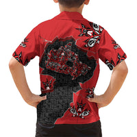 Canada National Indigenous Peoples Day Kid Hawaiian Shirt Red Map Haida Totem Patterns