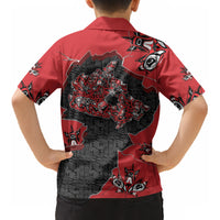 Canada National Indigenous Peoples Day Kid Hawaiian Shirt Red Map Haida Totem Patterns DT05