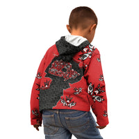 Canada National Indigenous Peoples Day Kid Hoodie Red Map Haida Totem Patterns