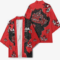 Canada National Indigenous Peoples Day Kimono Red Map Haida Totem Patterns