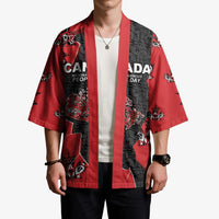 Canada National Indigenous Peoples Day Kimono Red Map Haida Totem Patterns