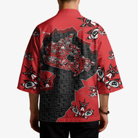 Canada National Indigenous Peoples Day Kimono Red Map Haida Totem Patterns