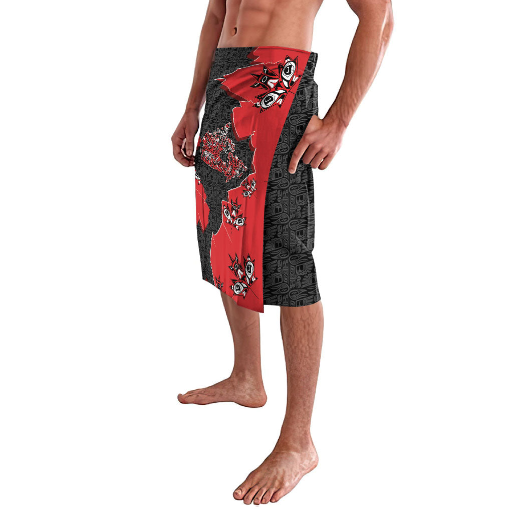 Canada National Indigenous Peoples Day Lavalava Red Map Haida Totem Patterns