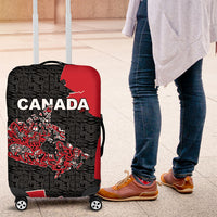Canada National Indigenous Peoples Day Luggage Cover Red Map Haida Totem Patterns