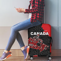 Canada National Indigenous Peoples Day Luggage Cover Red Map Haida Totem Patterns