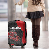 Canada National Indigenous Peoples Day Luggage Cover Red Map Haida Totem Patterns