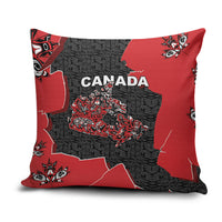 Canada National Indigenous Peoples Day Pillow Cover Red Map Haida Totem Patterns