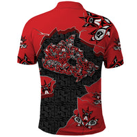 Canada National Indigenous Peoples Day Polo Shirt Red Map Haida Totem Patterns