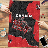 Canada National Indigenous Peoples Day Puzzle Red Map Haida Totem Patterns