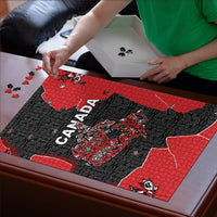Canada National Indigenous Peoples Day Puzzle Red Map Haida Totem Patterns