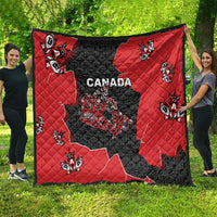Canada National Indigenous Peoples Day Quilt Red Map Haida Totem Patterns