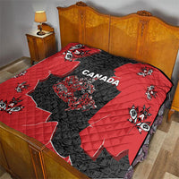 Canada National Indigenous Peoples Day Quilt Red Map Haida Totem Patterns