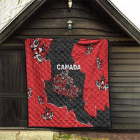 Canada National Indigenous Peoples Day Quilt Red Map Haida Totem Patterns