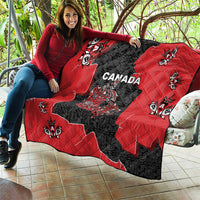 Canada National Indigenous Peoples Day Quilt Red Map Haida Totem Patterns