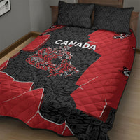 Canada National Indigenous Peoples Day Quilt Bed Set Red Map Haida Totem Patterns