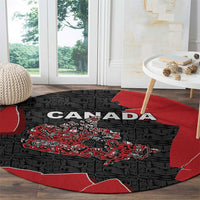 Canada National Indigenous Peoples Day Round Carpet Red Map Haida Totem Patterns