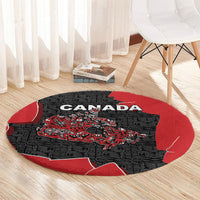 Canada National Indigenous Peoples Day Round Carpet Red Map Haida Totem Patterns