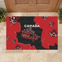 Canada National Indigenous Peoples Day Rubber Doormat Red Map Haida Totem Patterns
