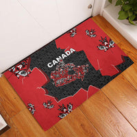 Canada National Indigenous Peoples Day Rubber Doormat Red Map Haida Totem Patterns