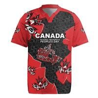 Canada National Indigenous Peoples Day Rugby Jersey Red Map Haida Totem Patterns