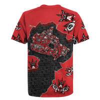Canada National Indigenous Peoples Day Rugby Jersey Red Map Haida Totem Patterns