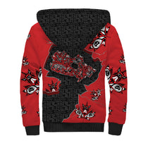Canada National Indigenous Peoples Day Sherpa Hoodie Red Map Haida Totem Patterns