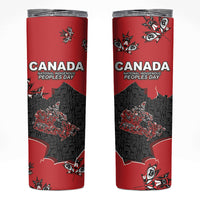 Canada National Indigenous Peoples Day Skinny Tumbler Red Map Haida Totem Patterns