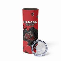 Canada National Indigenous Peoples Day Skinny Tumbler Red Map Haida Totem Patterns