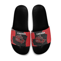 Canada National Indigenous Peoples Day Slide Sandals Red Map Haida Totem Patterns