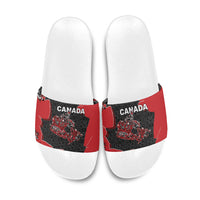 Canada National Indigenous Peoples Day Slide Sandals Red Map Haida Totem Patterns