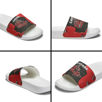 Canada National Indigenous Peoples Day Slide Sandals Red Map Haida Totem Patterns