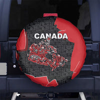 Canada National Indigenous Peoples Day Spare Tire Cover Red Map Haida Totem Patterns