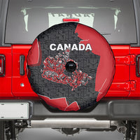 Canada National Indigenous Peoples Day Spare Tire Cover Red Map Haida Totem Patterns