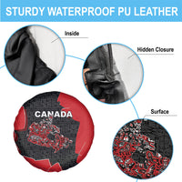Canada National Indigenous Peoples Day Spare Tire Cover Red Map Haida Totem Patterns