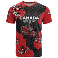 Canada National Indigenous Peoples Day T Shirt Red Map Haida Totem Patterns