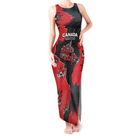 Canada National Indigenous Peoples Day Tank Maxi Dress Red Map Haida Totem Patterns