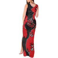 Canada National Indigenous Peoples Day Tank Maxi Dress Red Map Haida Totem Patterns