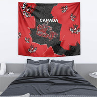 Canada National Indigenous Peoples Day Tapestry Red Map Haida Totem Patterns